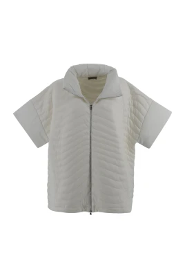 Vadderad Vit Poncho Jacka