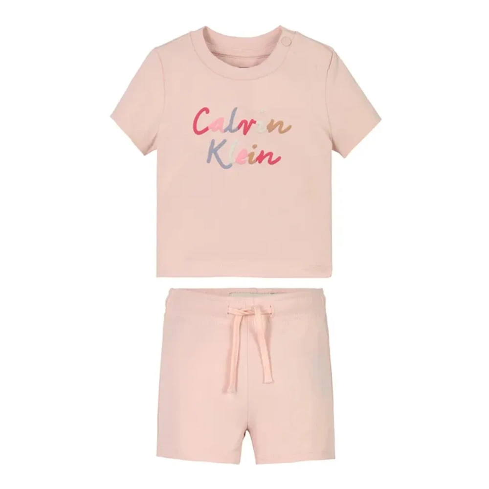 Calvin Klein Jeans Minimalistiskt Sportset för Barn Pink, Flicka