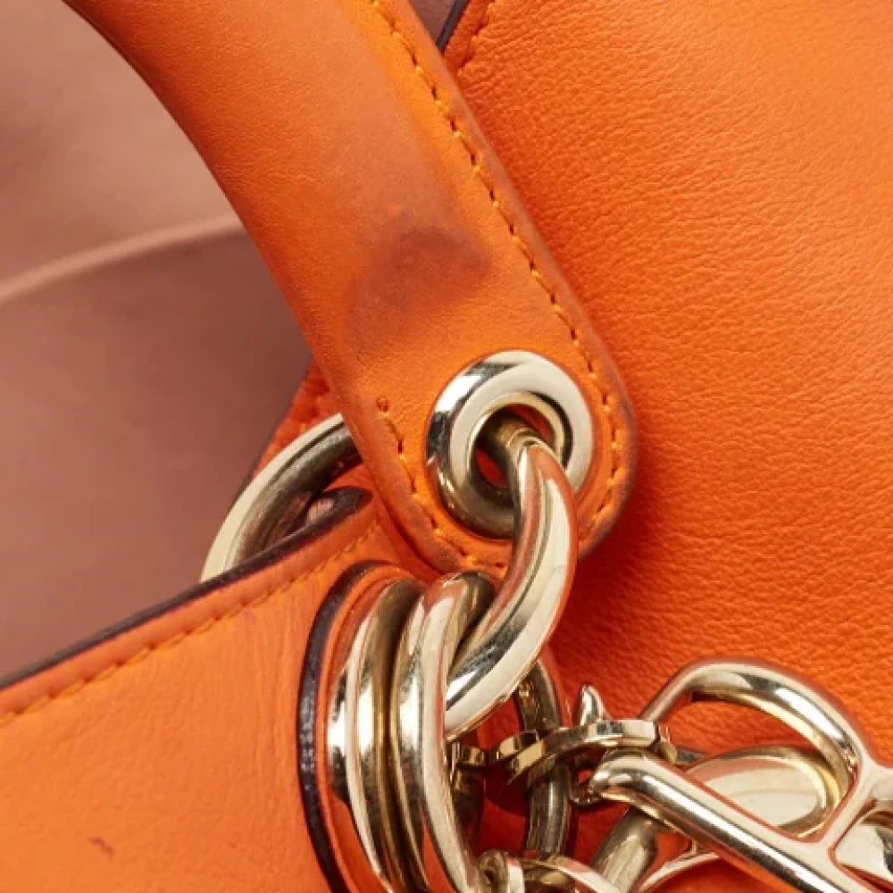 Dior Vintage Pre-owned Leather dior-bags Orange Dames