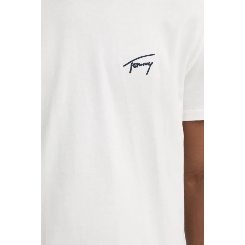 Tommy Jeans Korte mouw katoen logo tee White Heren