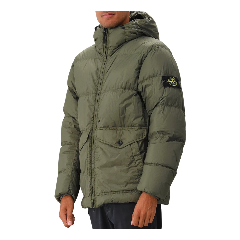 Stone Island Rynkad Reps Dunjacka Musk Green, Herr