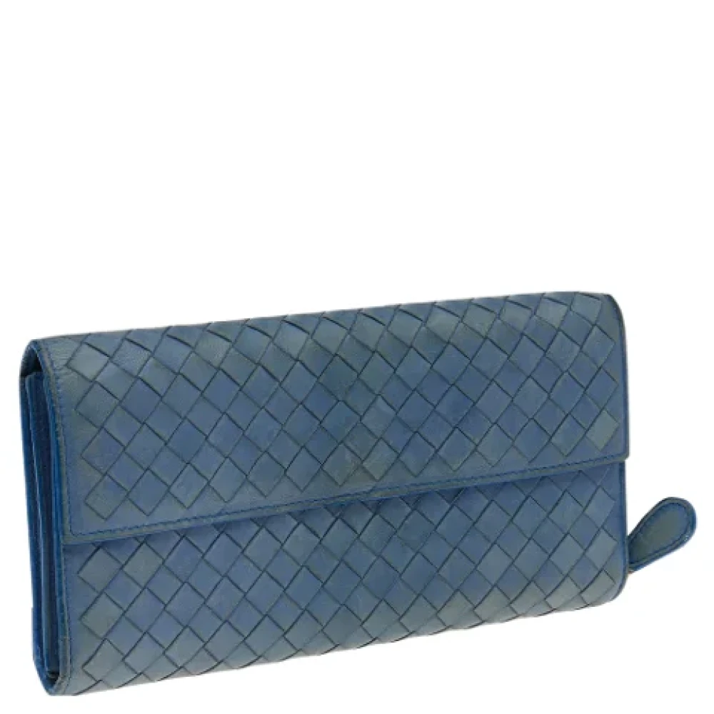 Bottega Veneta Vintage Pre-owned Leather wallets Blue Dames