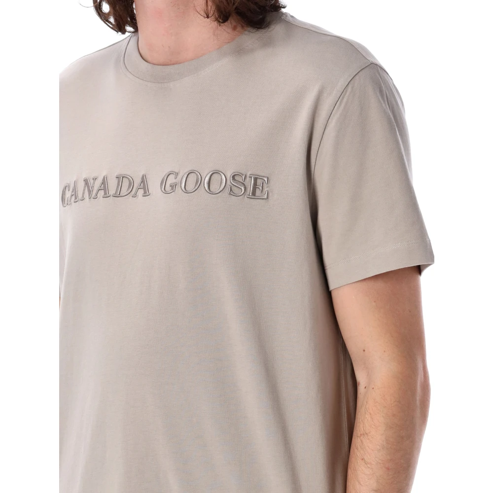 Canada Goose Emersen T-shirt Katoen Jersey Korte Mouw Gray Heren