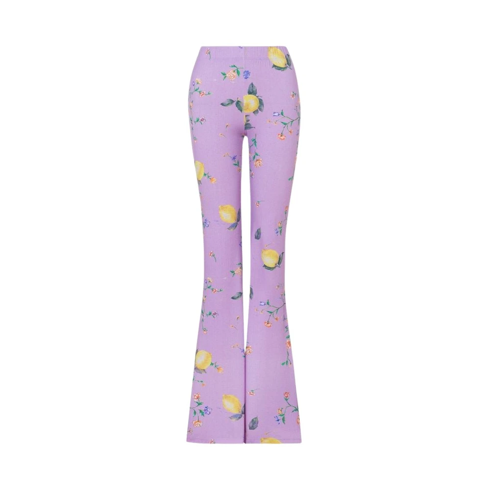 Moschino Donna Viola - Leggings In Jersey Tecnico Stampato - Trousers - 2XS