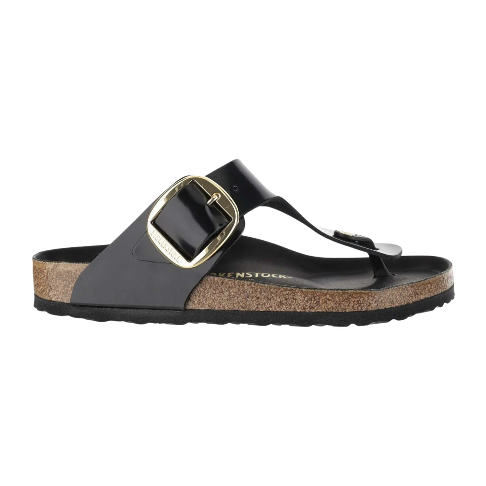 Birkenstock Flip Flop-sandaler i lackläder Black, Dam