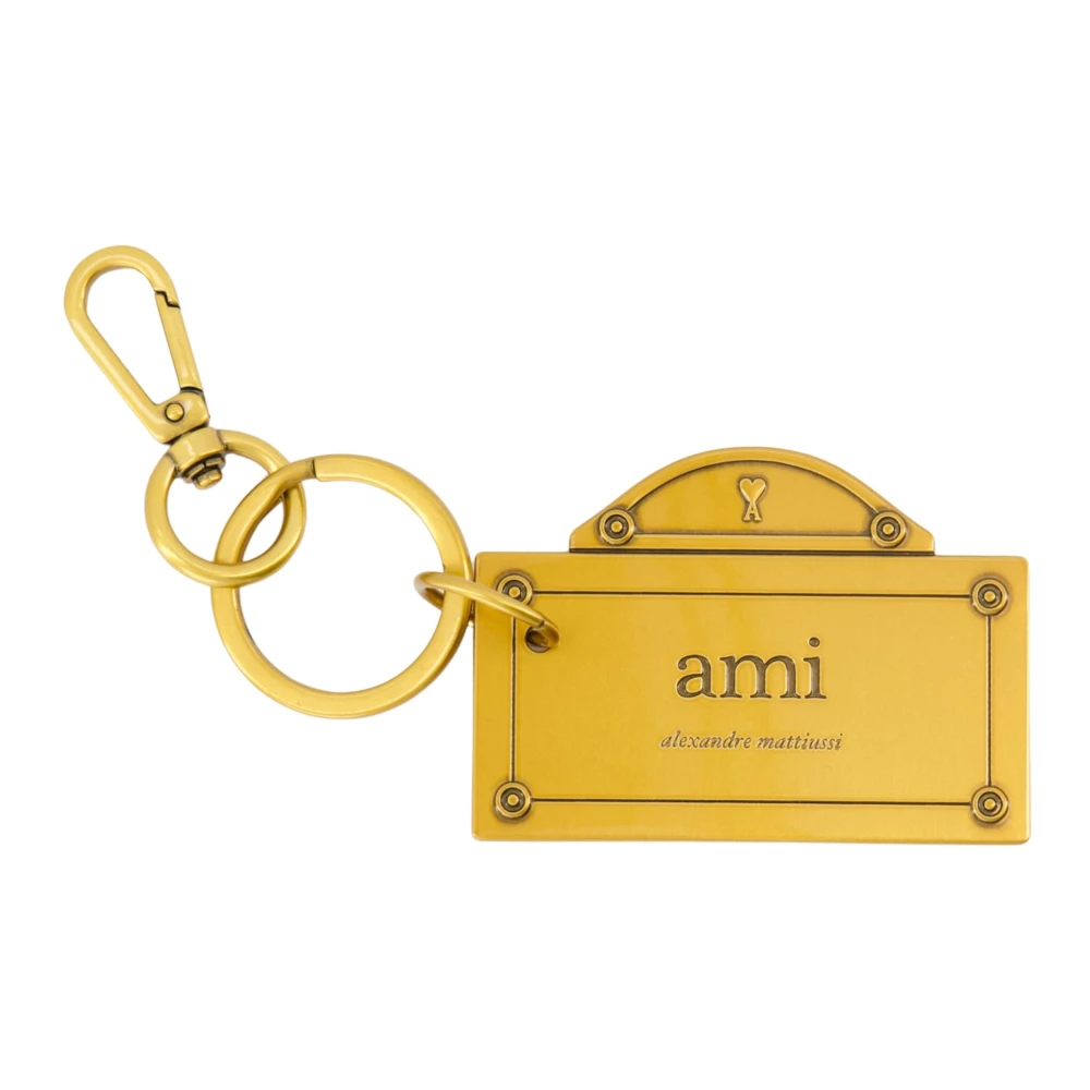 Ami Paris Straatnaambord Sleutelhanger Yellow Unisex