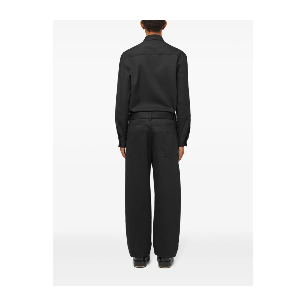 Jil Sander Zwarte Denim Broek Met Riem Black Heren