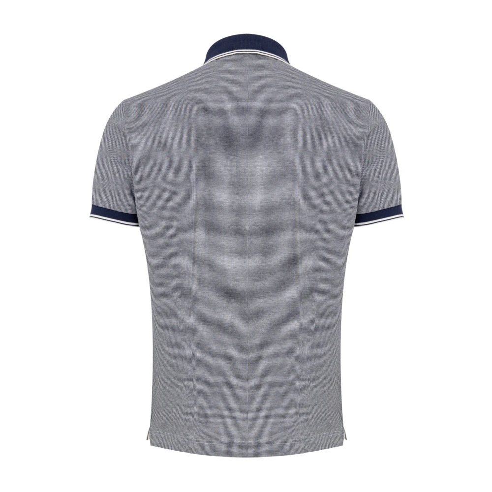 Canali Blauw Polo Shirt met korte mouwen Blue Heren