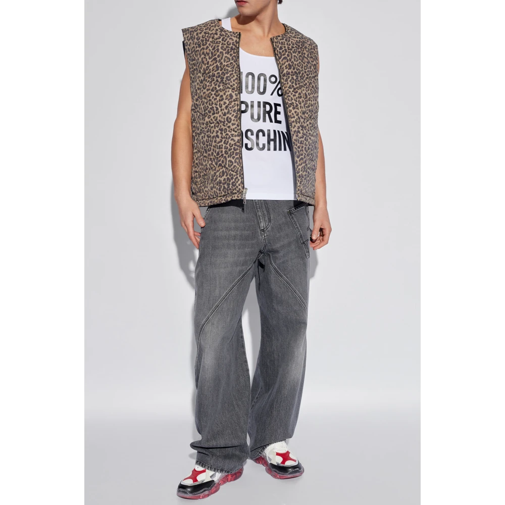 Moschino Mouwloos T-shirt White Heren
