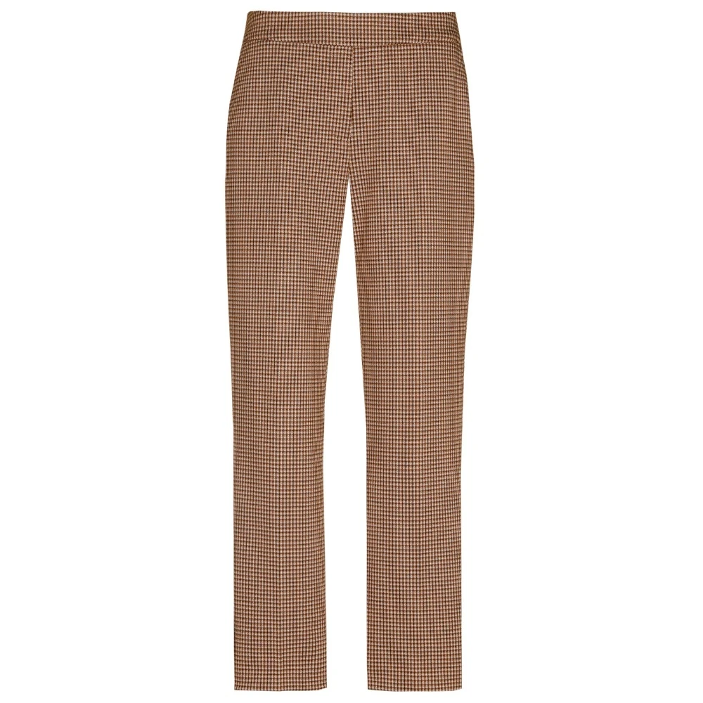 Marie Méro Geruite broek comfortabele pasvorm Brown Dames