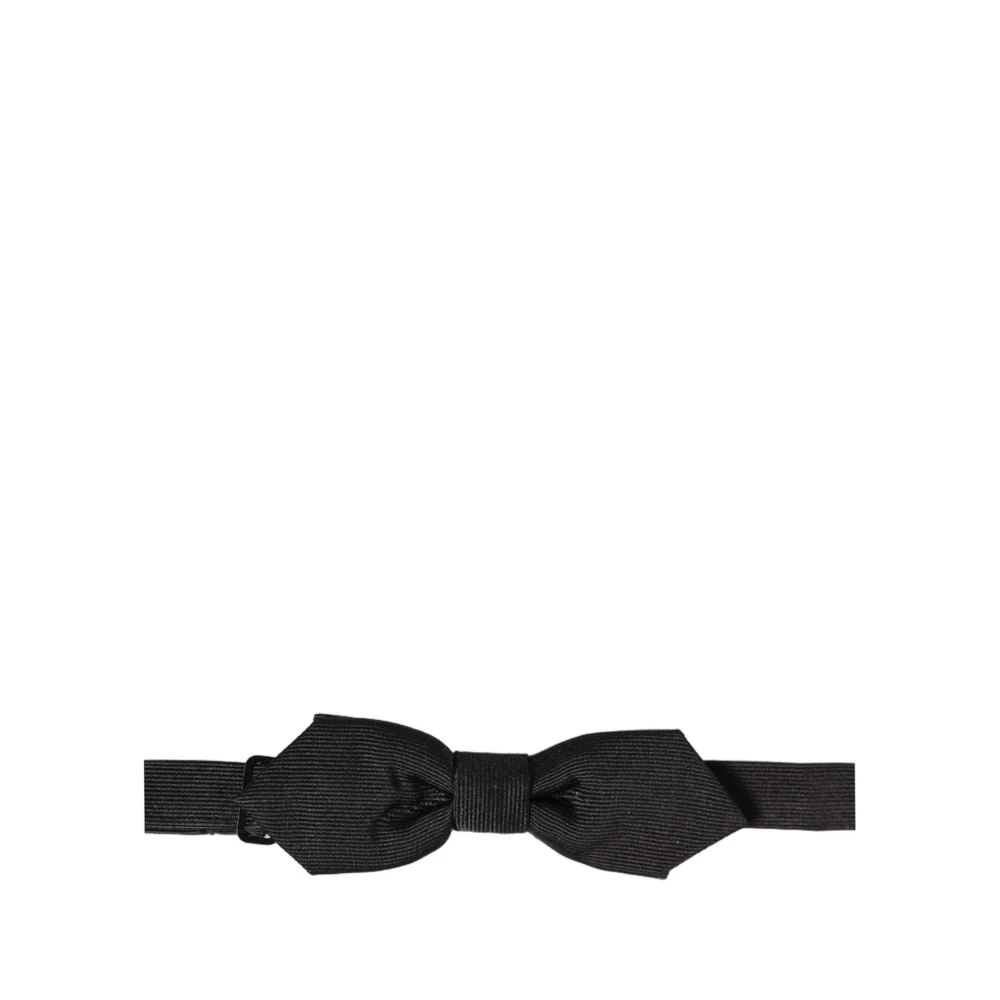 Dolce & Gabbana Men Black 100% Silk Adjustable Neck Papillon Bow Tie - Image 2