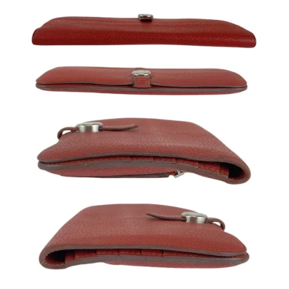 Hermès Vintage Pre-owned Leather wallets Red Dames