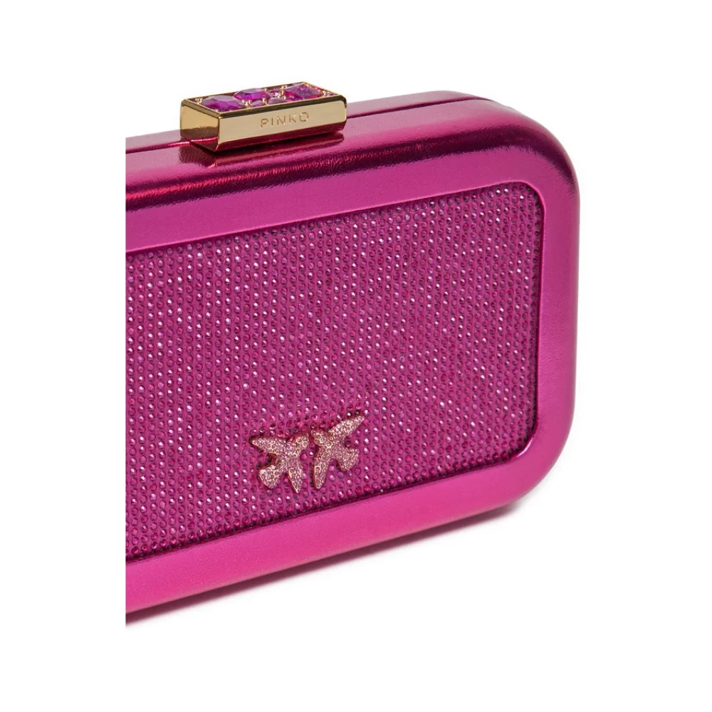 pinko Metallic Clutch met Zirkonia Details Pink Dames