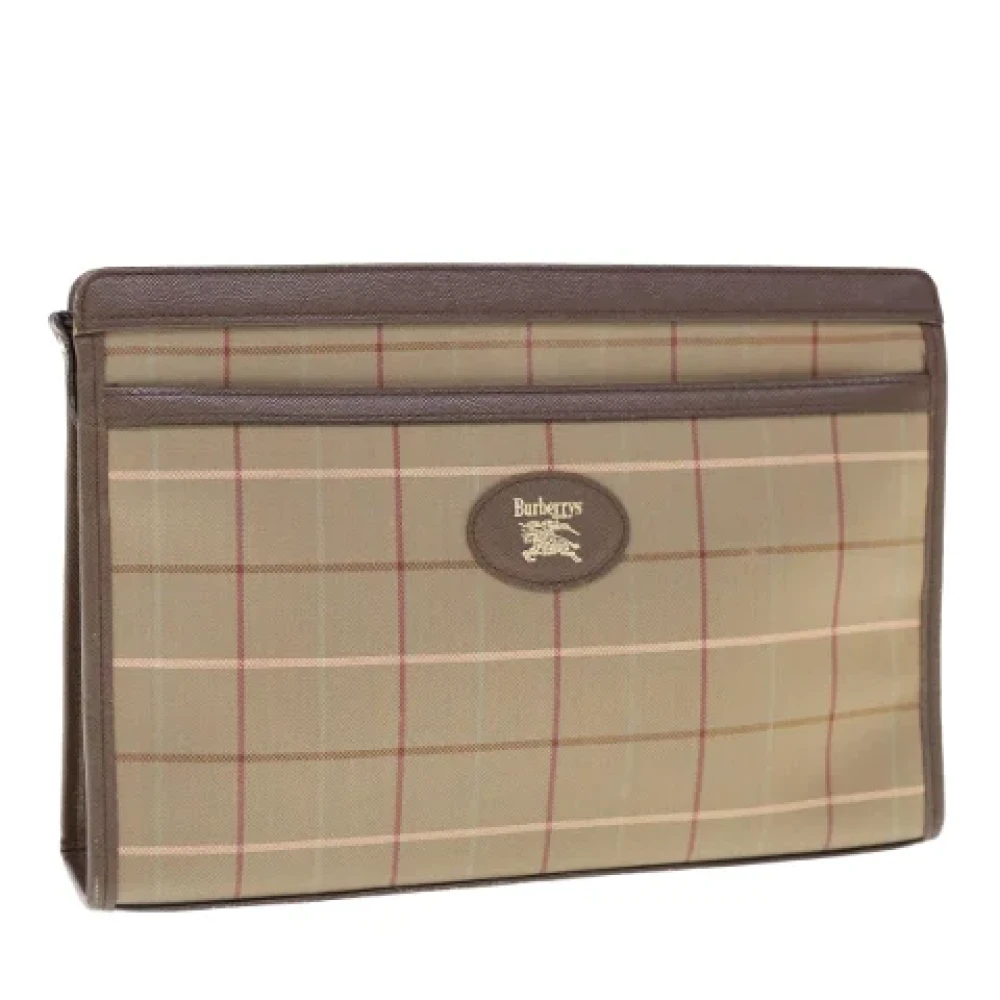Burberry Vintage Pre-owned Fabric clutches Beige Dames
