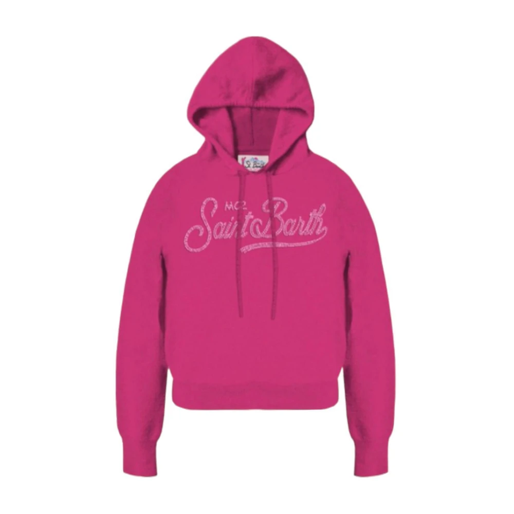 MC2 Saint Barth Cropped hoodie met St.Barth borduurwerk Pink Heren