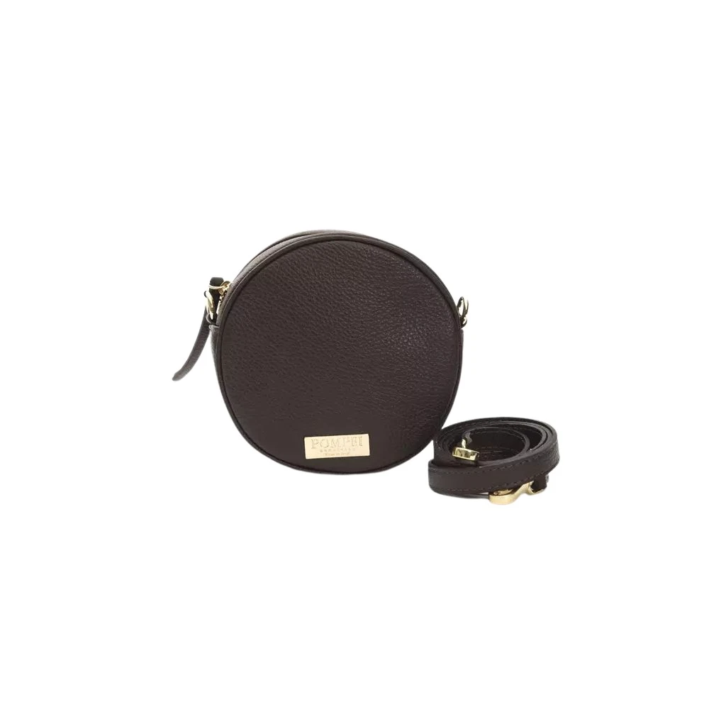 Pompei Donatella Luxe Leren Crossbody Tas Brown Dames