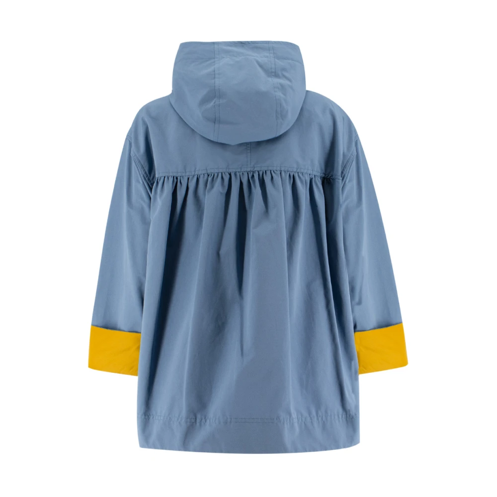 Aspesi Compacte polyester en katoenen canvas jas met contrasterende voering Blue Dames