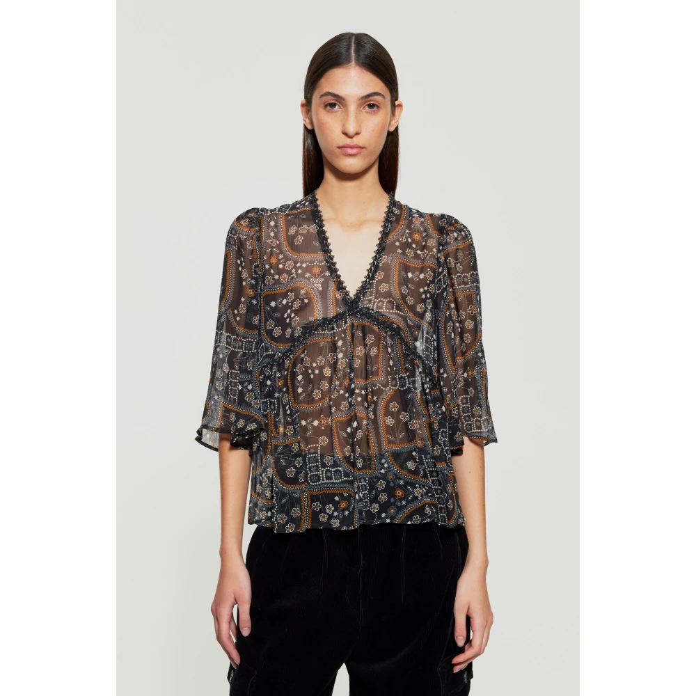 Antik batik Elie doorschijnende top Multicolor Dames