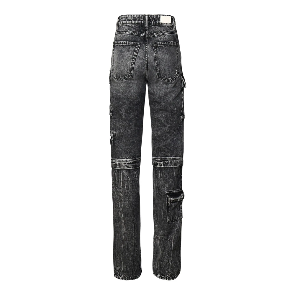 Icon Denim Cargo Zak Slim Katoen Jeans Gray Dames