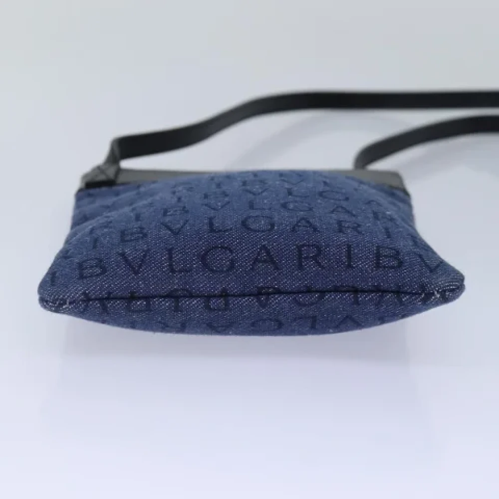 Bvlgari Vintage Pre-owned Canvas shoulder-bags Blue Dames