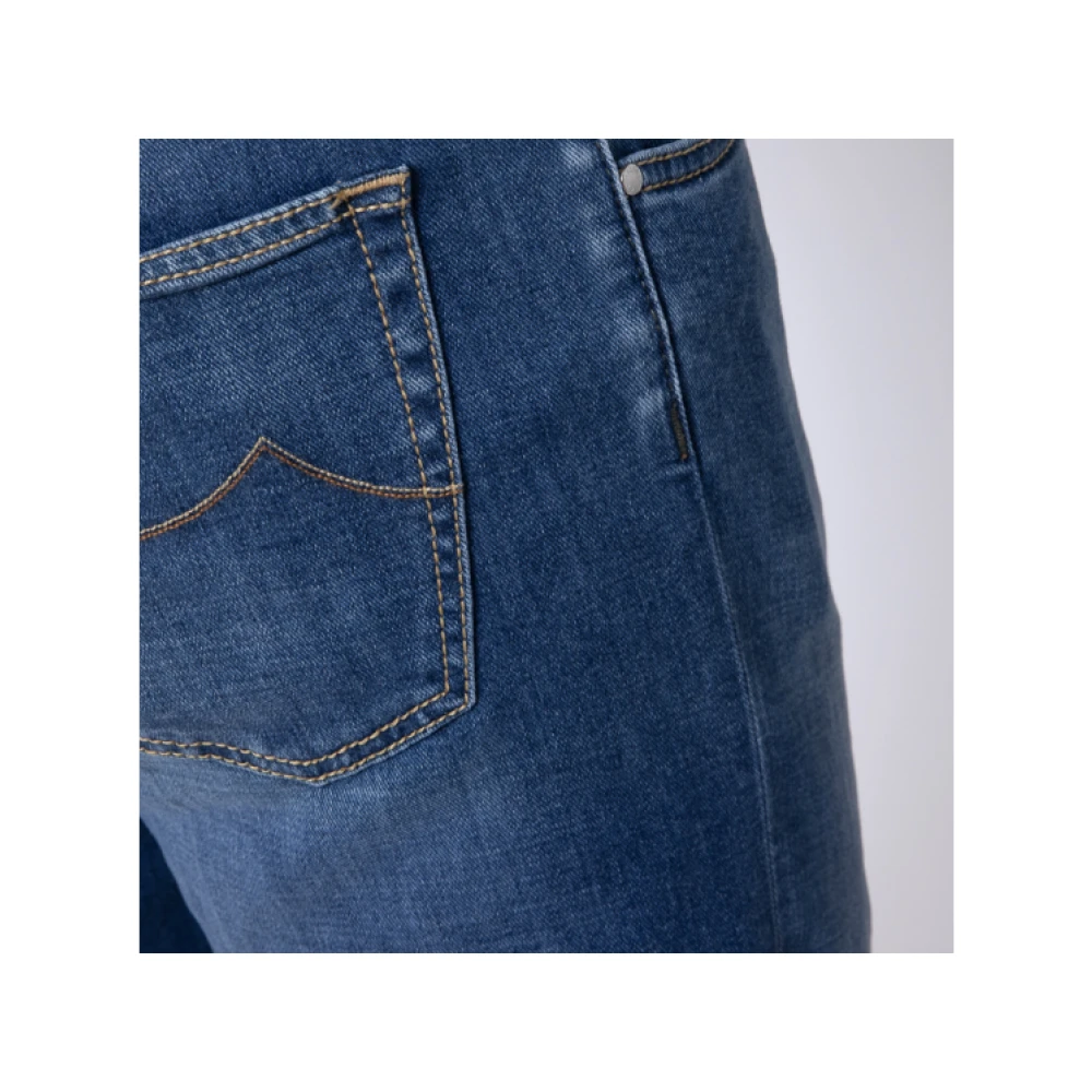 Jacob Cohën Blauwe Gewassen Cropped Carrot Jeans Blue Heren