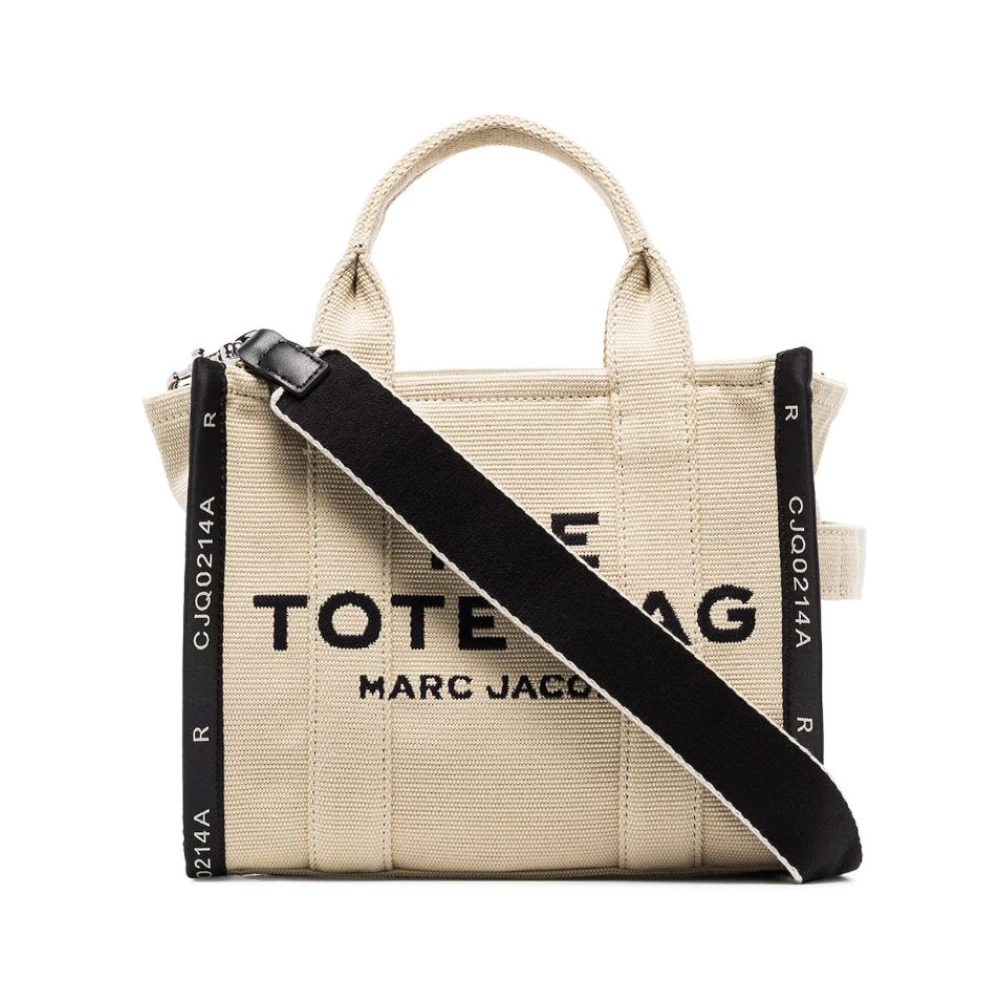 Beige Logo Print Tote Bag