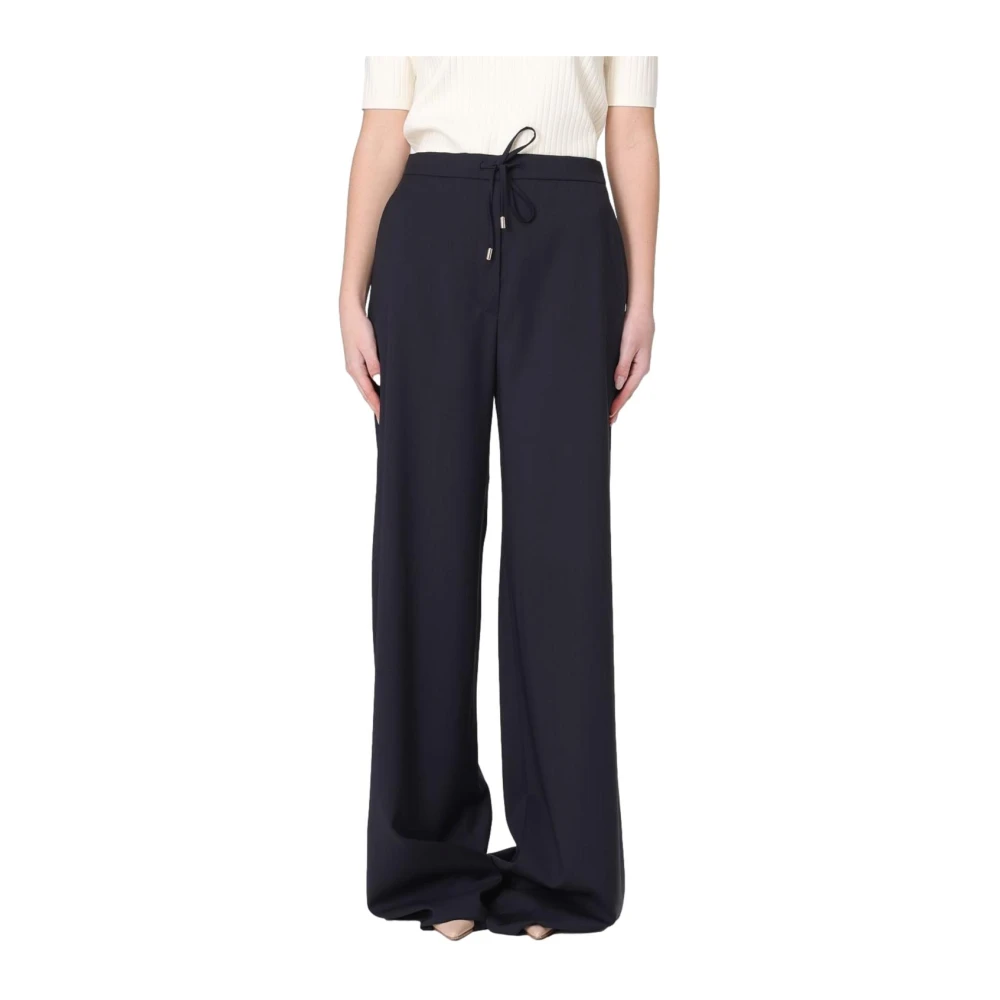 Max Mara Studio Women's Blue Wide Trousers, S, Mstcorone Trousers