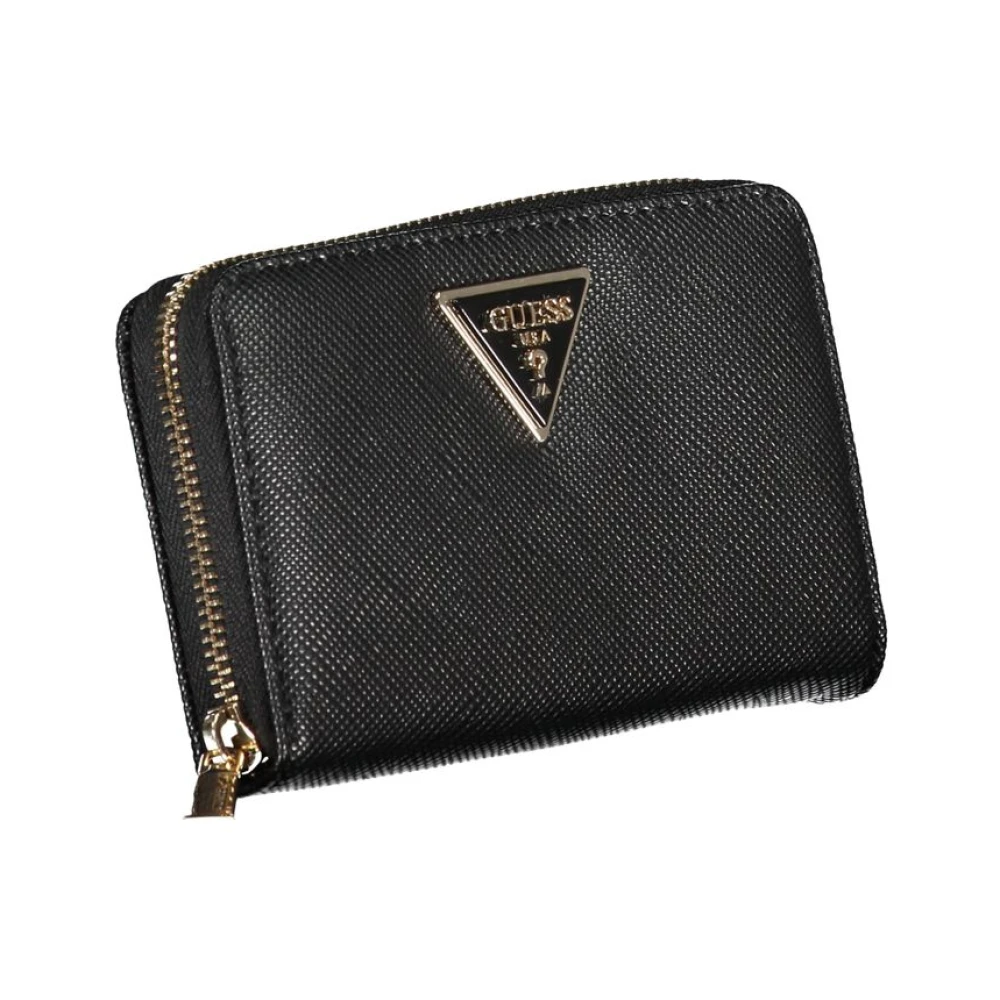 Guess Chique Zwarte Portemonnee met Meerdere Vakken Black Dames