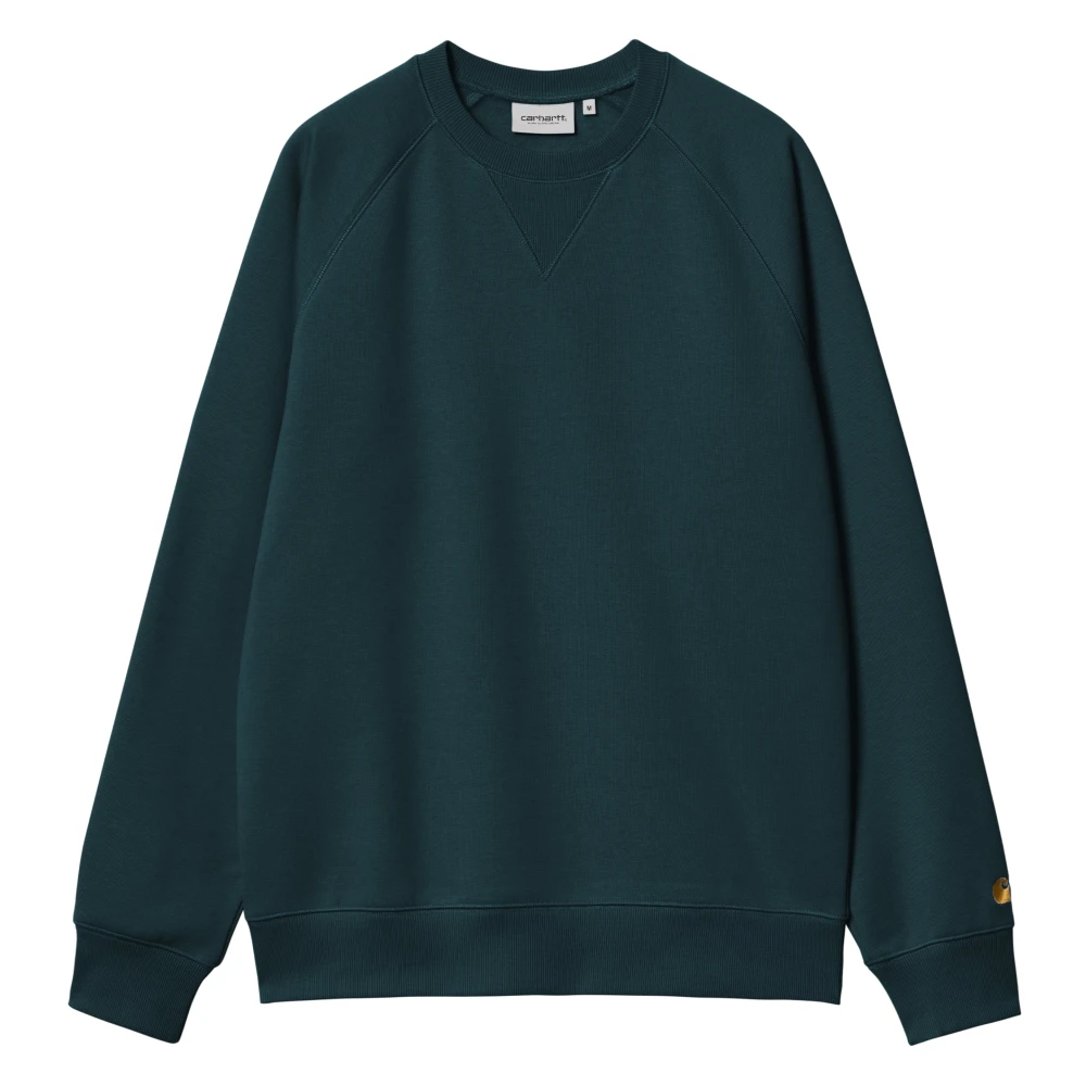 Carhartt Wip Bomull Crew-neck Chase Sweatshirt Blue, Herr