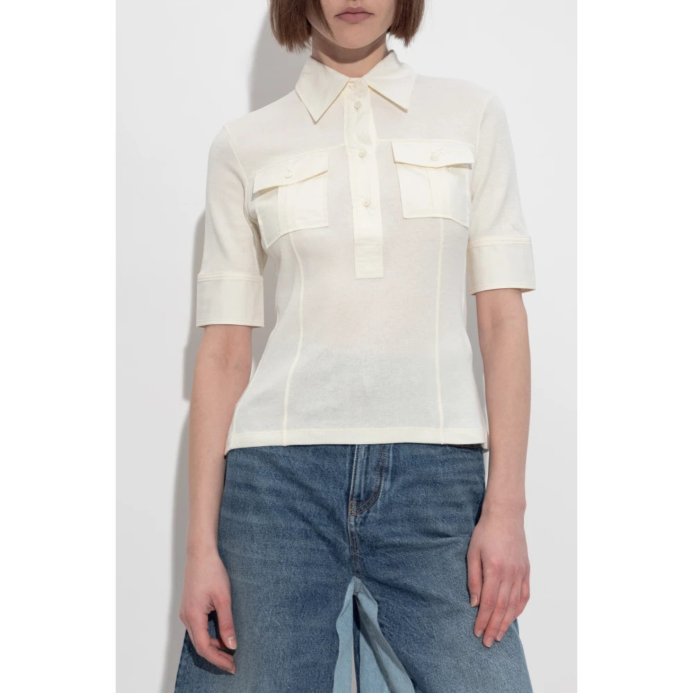 Chloé Katoenen poloshirt met zakken Beige Dames
