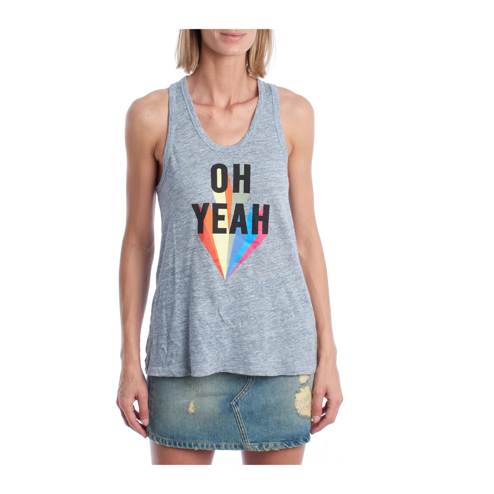 Zadig & Voltaire Women's Gray Relaxed Racerback Tank - Sleeveless Tops - Xs - Tops