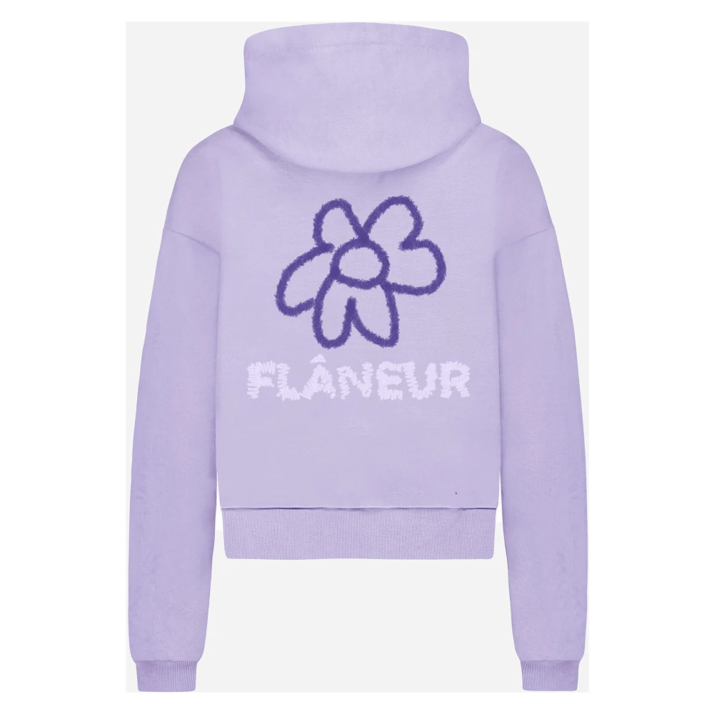 Flâneur Paarse Flower Doodle Rits Hoodie Purple Heren