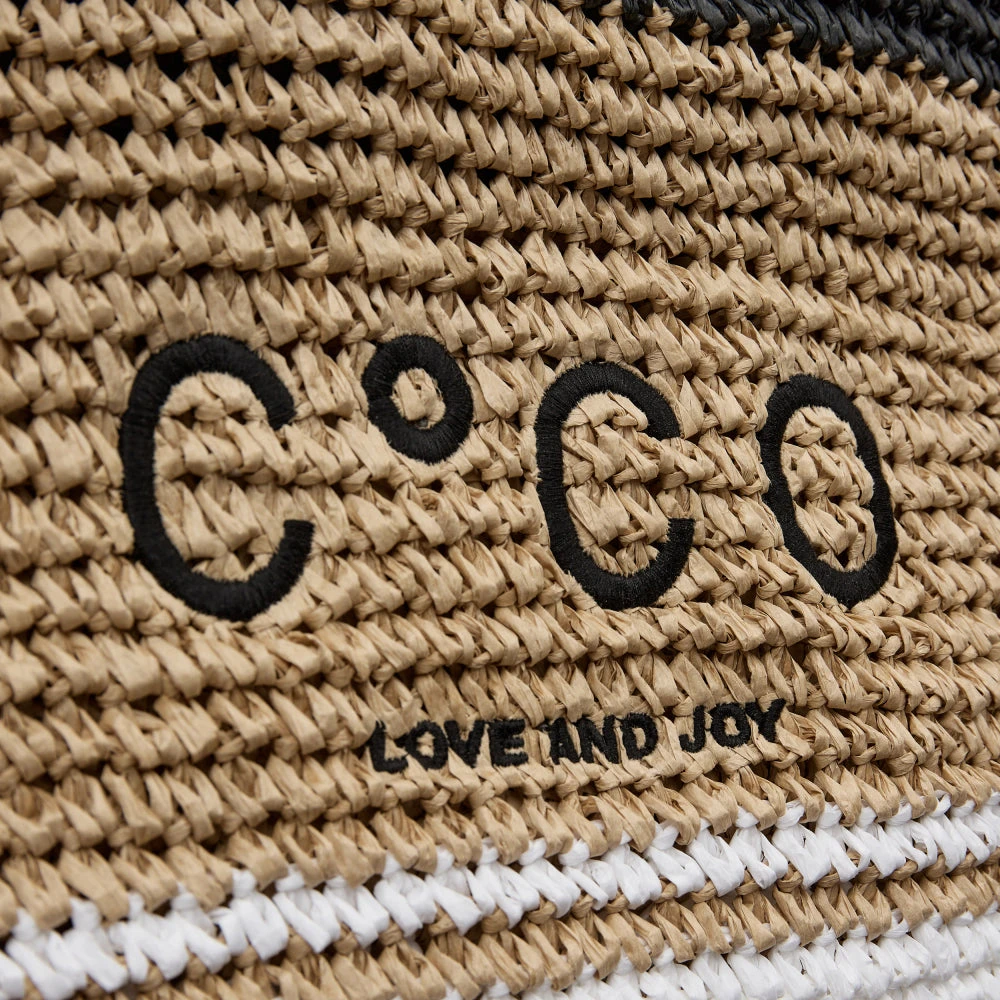 Co'Couture Handgeweven Stro Shopper Tas Beige Dames