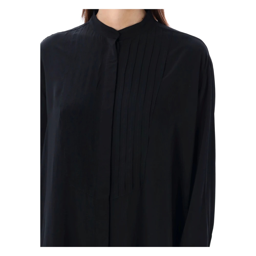 Isabel Marant Étoile Zwarte Amel Blouse met Geplooide Kraag Black Dames