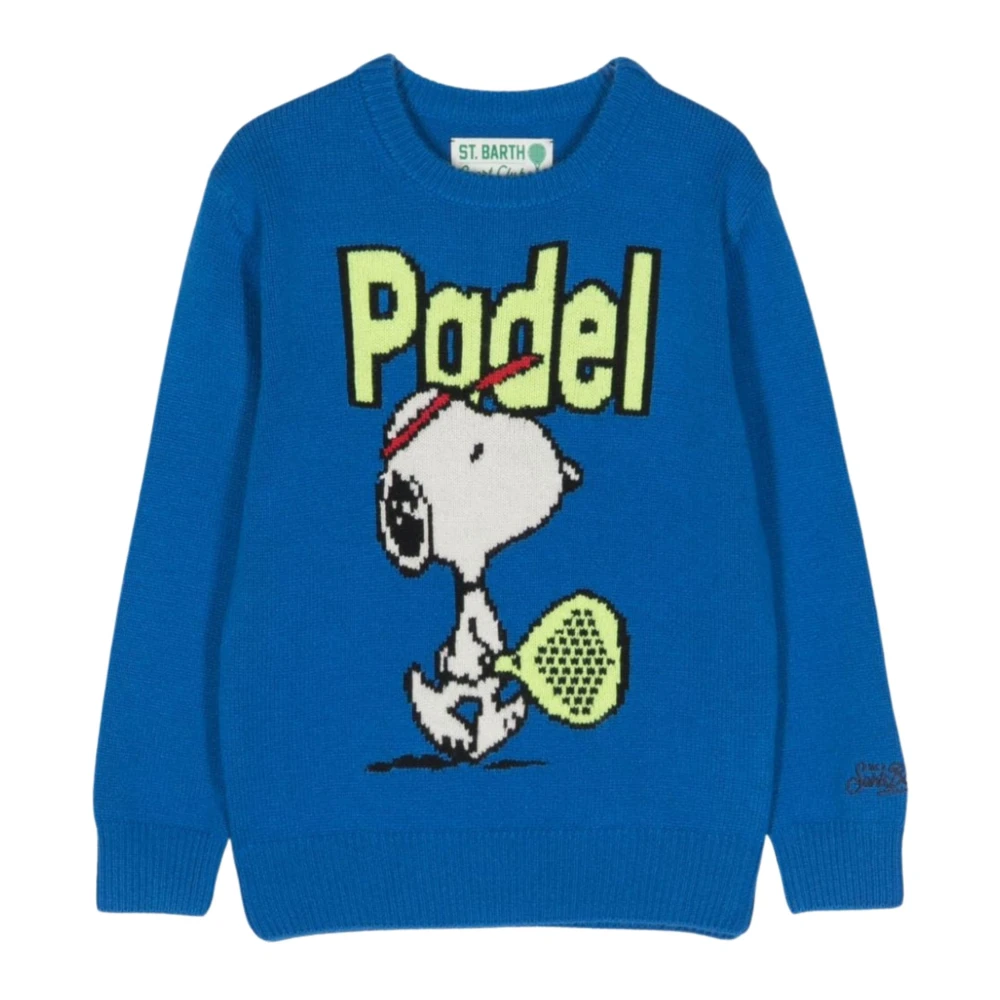 MC2 Saint Barth Blå Tröja Snoopy Padel Broderi Blue, Pojke