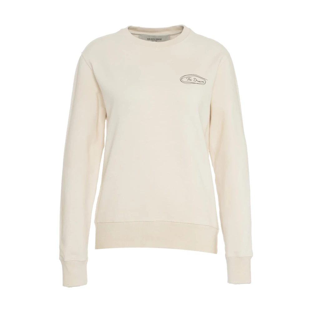 Golden Goose Beige 'Athena' Sweatshirt Distressed Design Beige Dames