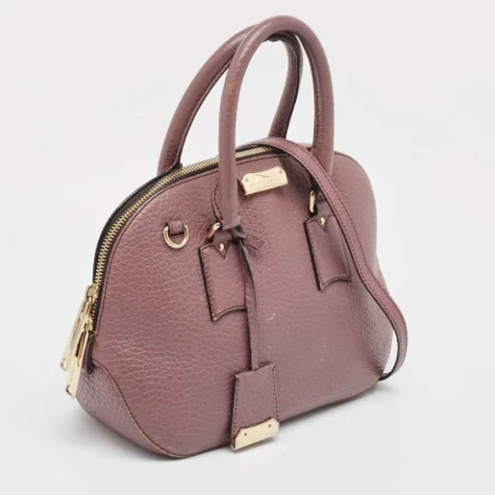 Burberry Vintage Pre-owned Leather handbags Purple Dames