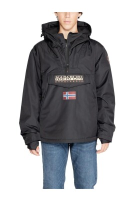 veste-noire-en-polyester-collection-automne-hiver