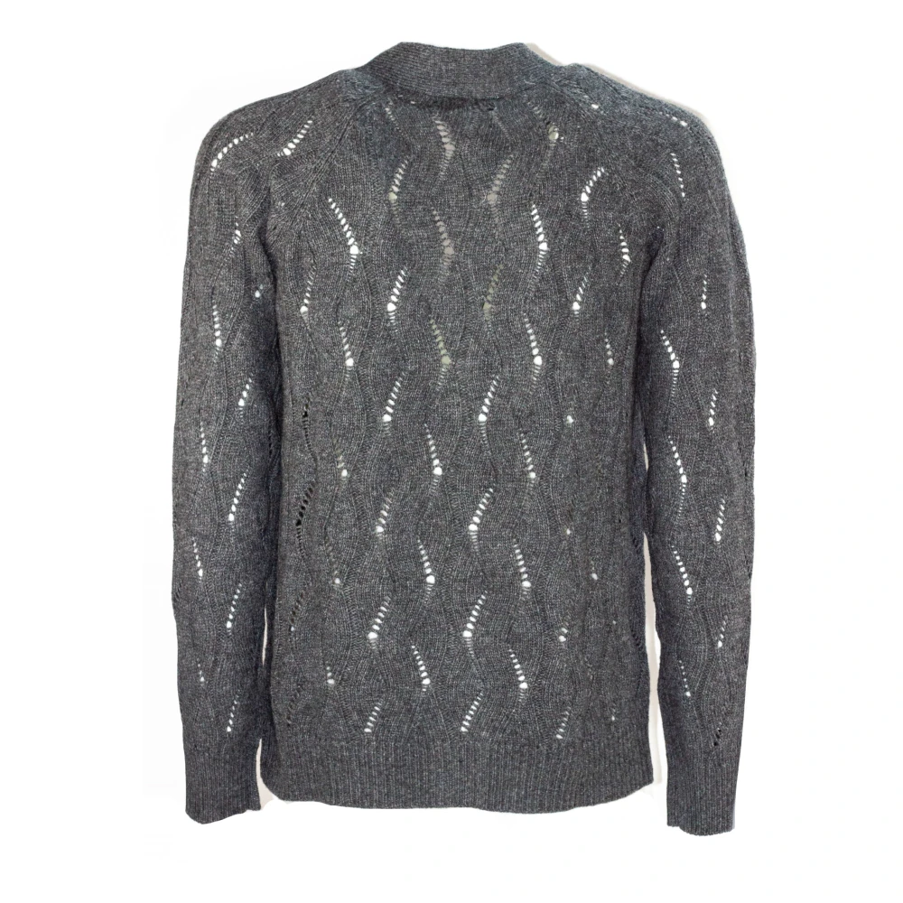 Mauro Grifoni Grijze Kabeltrui Cardigan Sweater Gray Heren