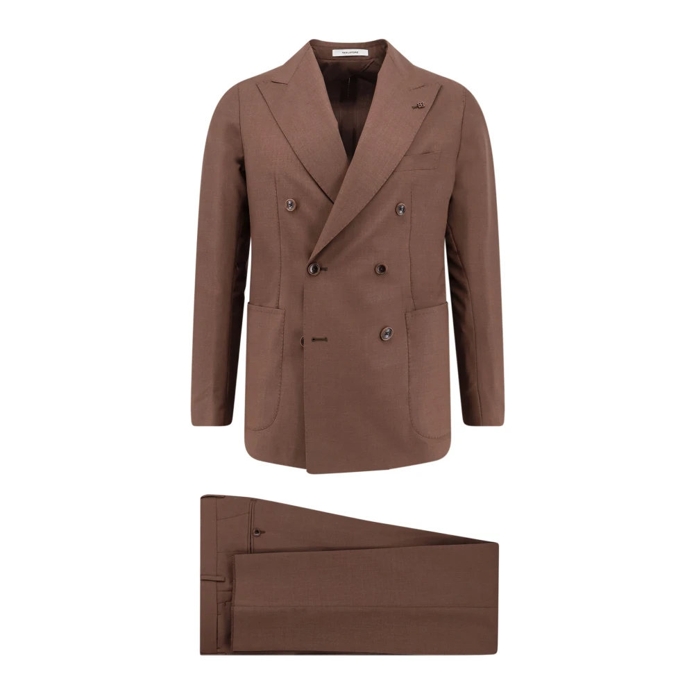 Tagliatore Mannelijk Bruin Kostuums Heren, 2XL, Wol, Double-Breasted Blazer