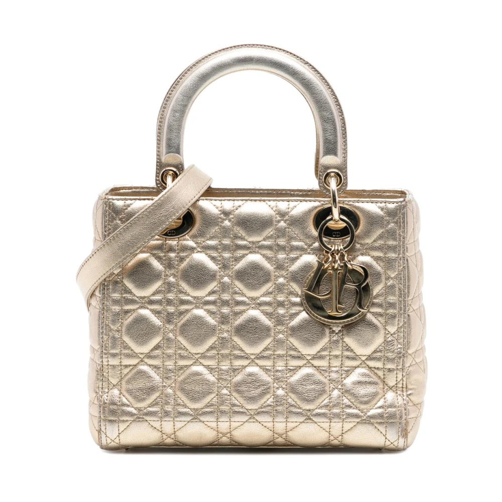 Dior Vintage Women's Yellow Pre-Owned Lady Satchel