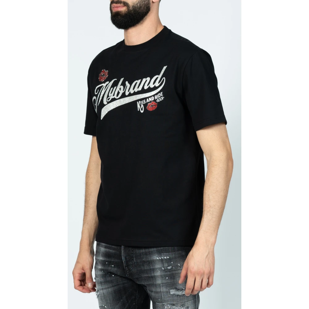 My Brand Kiss and Ride Zwarte Tee Black Heren