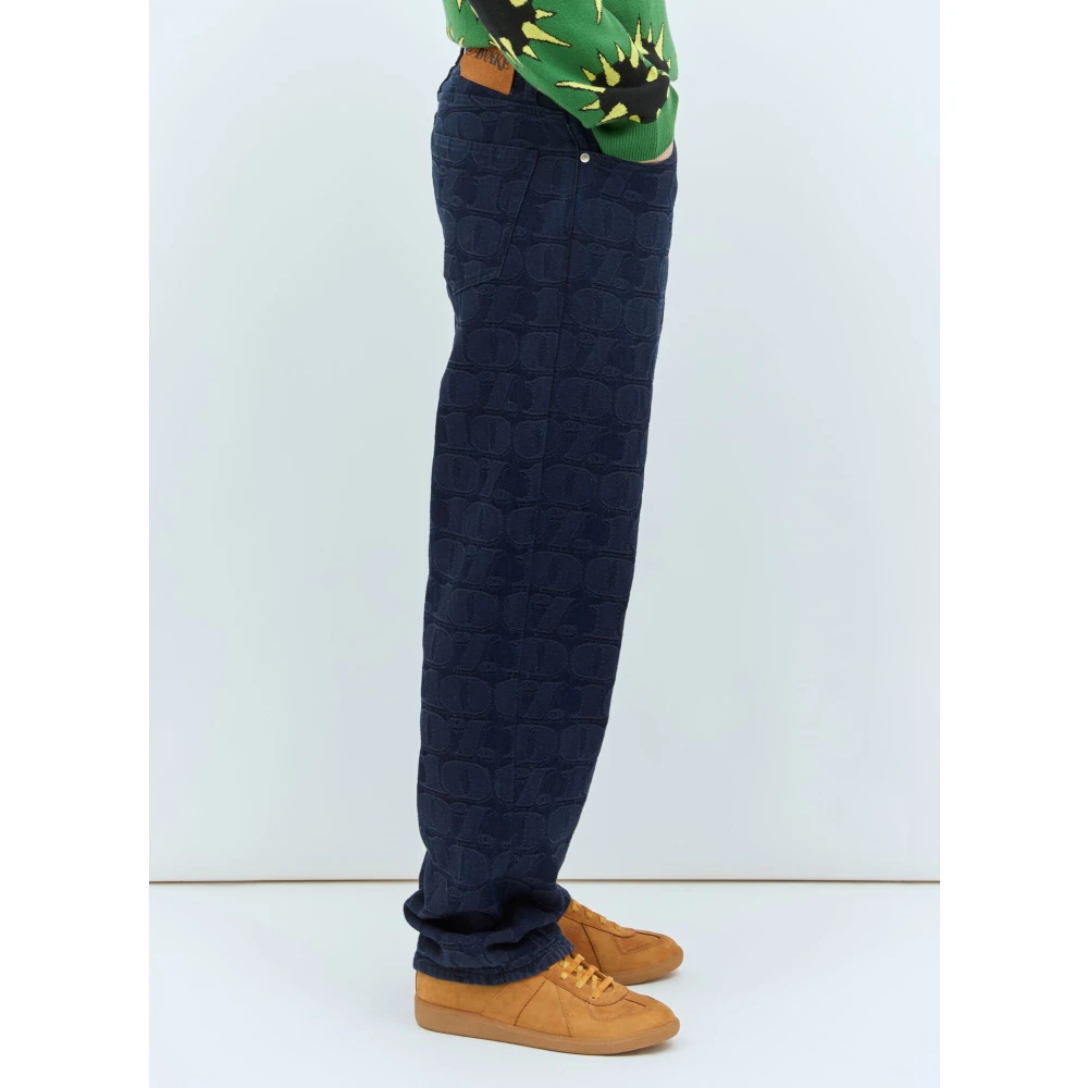 Awake NY Jacquard Straight Leg Jeans Blue Heren