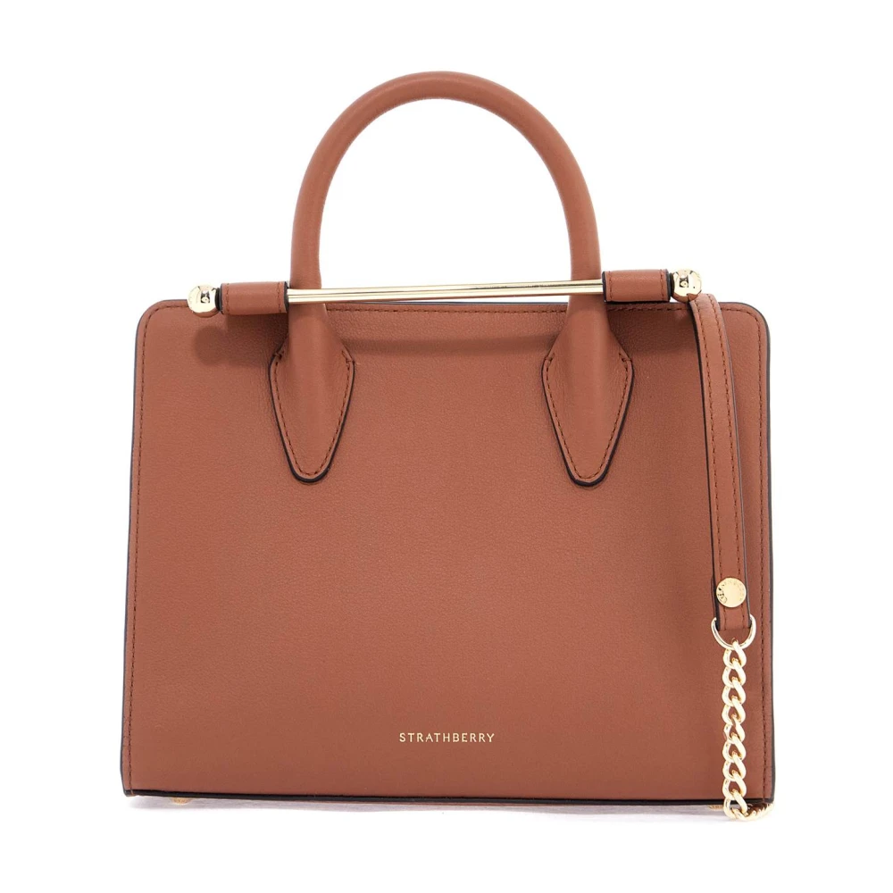 Strathberry Elegante Kastanje Kalfsleren Mini Tote Brown Dames