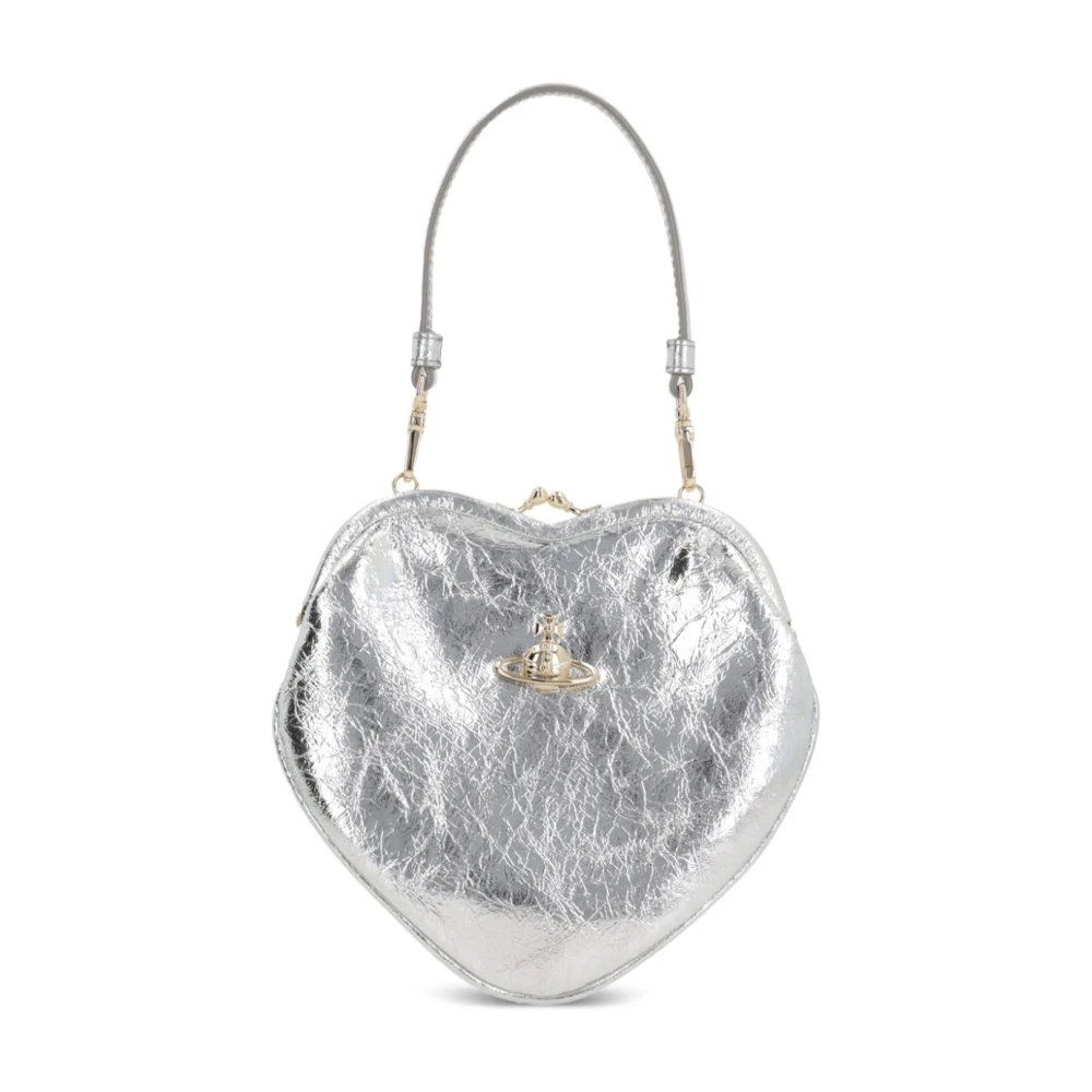 Vivienne Westwood Zilverkleurige Clutch Tas met Orb Detail Gray Dames