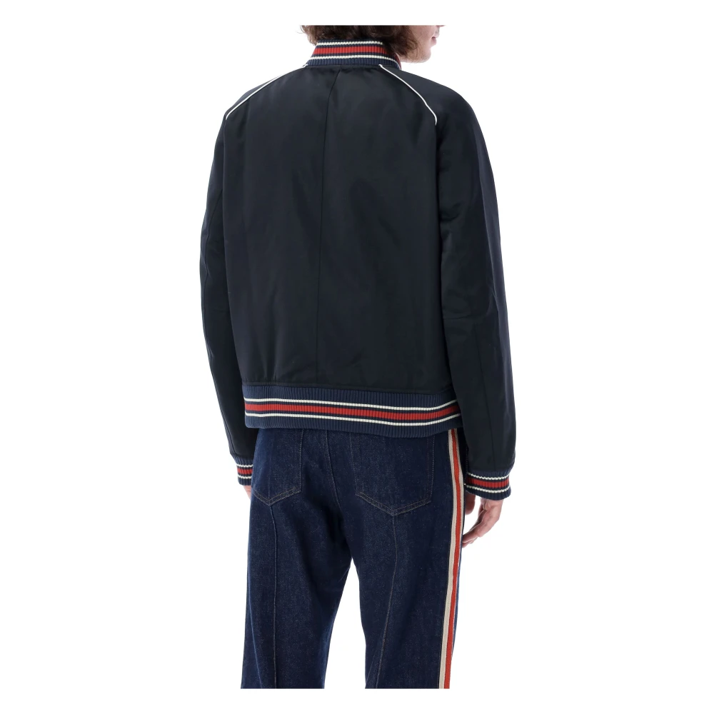 Wales Bonner Navy Marvel Varsity Jack Aw24 Blue Heren