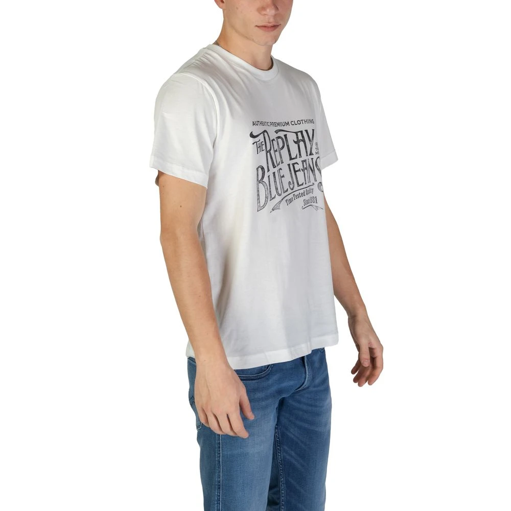 Replay Katoenen T-shirt korte mouwen lente zomer White Heren
