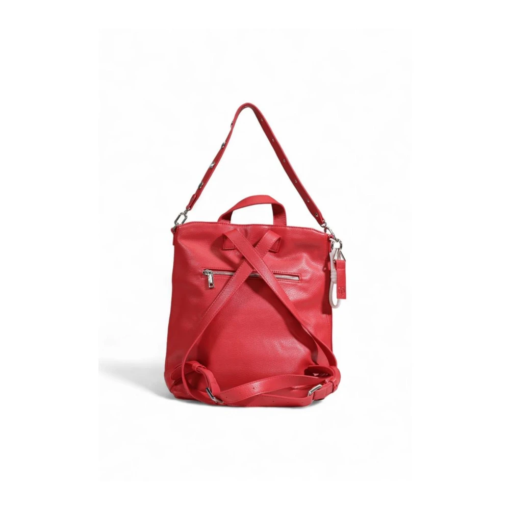 Desigual Rode polyurethaan rugzak met strak ontwerp Red Dames