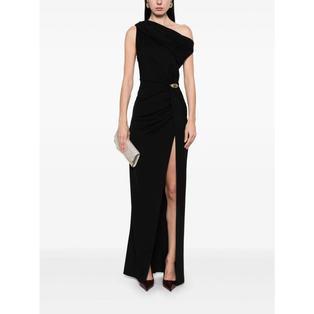Elisabetta Franchi Asymmetrische Jersey Jurk Black Dames