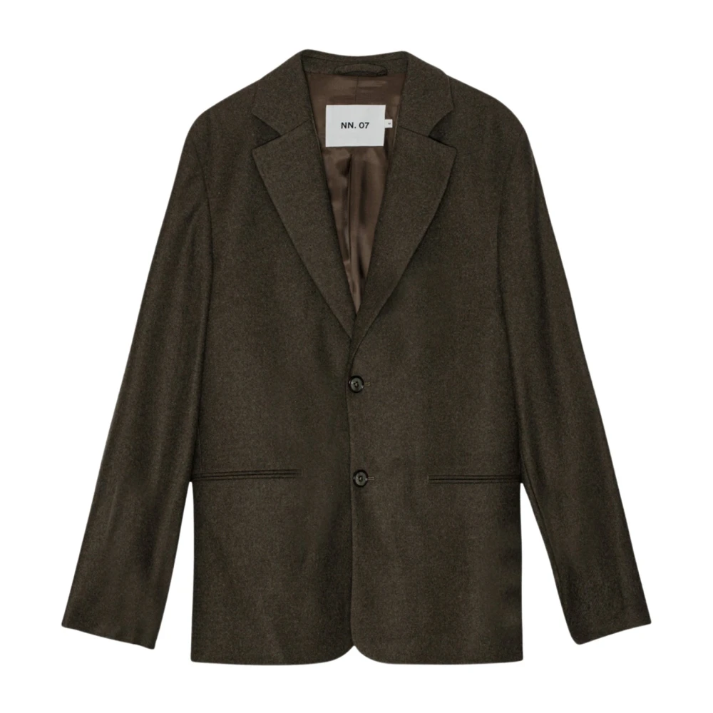 Nn07 Getailleerde wollen blazer jas Brown Heren